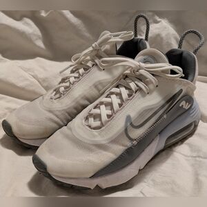 Nike White and Gray Athletic Shoes with Air Max Technology